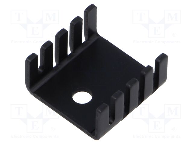Heatsink: extruded; U; TO220; black; L: 19mm; W: 19mm; H: 9.52mm; screw