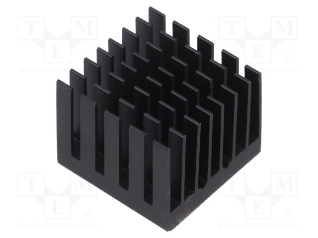 Heatsink: extruded; grilled; black; L: 25mm; W: 25mm; H: 19.5mm