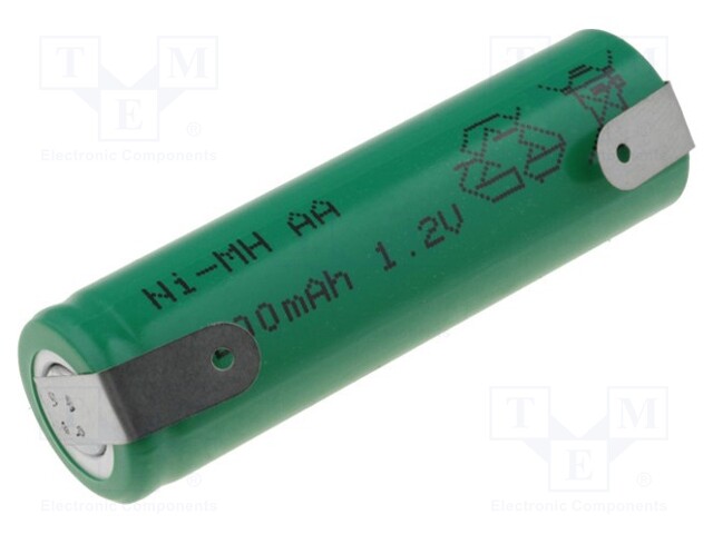 Re-battery: Ni-MH; AA; 1.2V; 2200mAh; Leads: soldering lugs