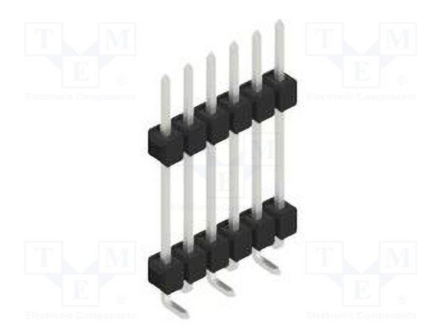 Connector: pin strips; pin header; male; PIN: 6; 2.54mm; SMT; 1x6