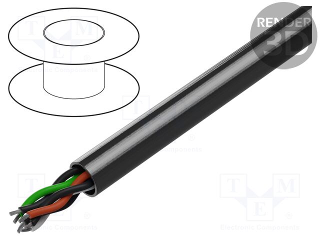 Wire; 4x2x18AWG; unshielded; 300V; 152m; Cu; stranded; chrome; 500ft