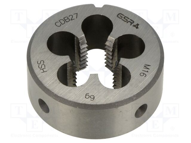 Threading die; M16; 2; high speed steel; H: 18mm; Øout: 45mm