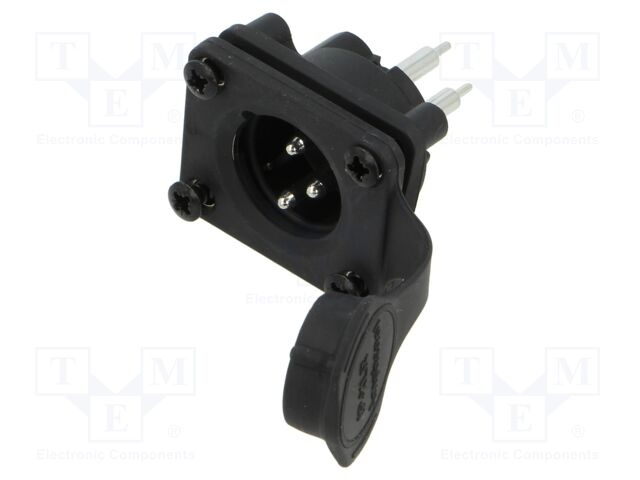 Connector: XLR; socket; male; AXS; 15A; 133V; PIN: 3; IP65; THT