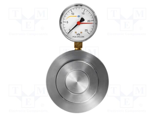 Meter: force; analogue; 0÷25kN; Resol: 1000N; 1.95%; Unit: kN; M6 x2