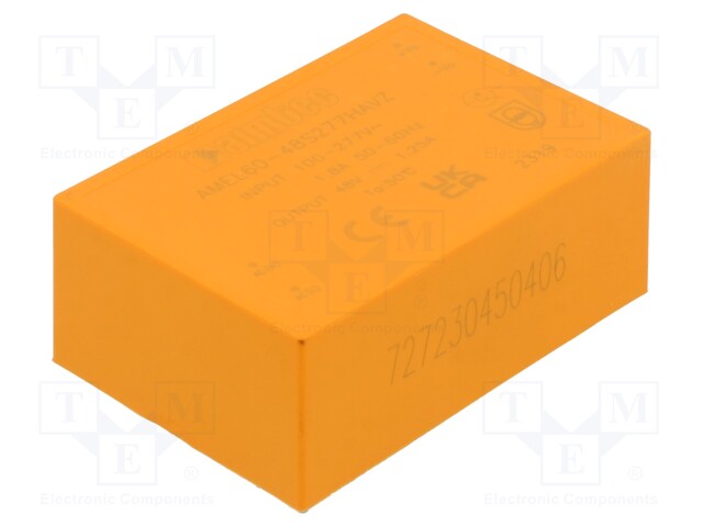 Converter: AC/DC; 60W; Uin: 85÷305V; Uout: 48VDC; Iout: 1.25A; 91%