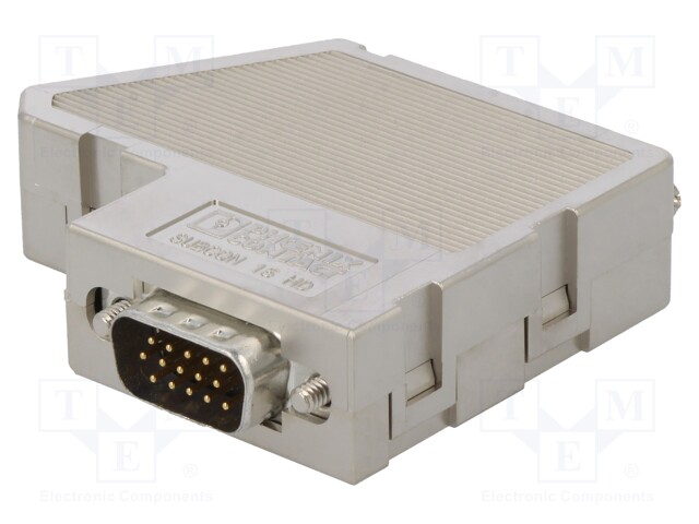 D-Sub HD; PIN: 15; plug; male; Locking: latch; angled 55°; for cable