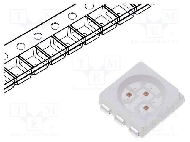 LED; SMD; 5050,PLCC6; pink (salmon pink); 9000÷12600mcd; 120°