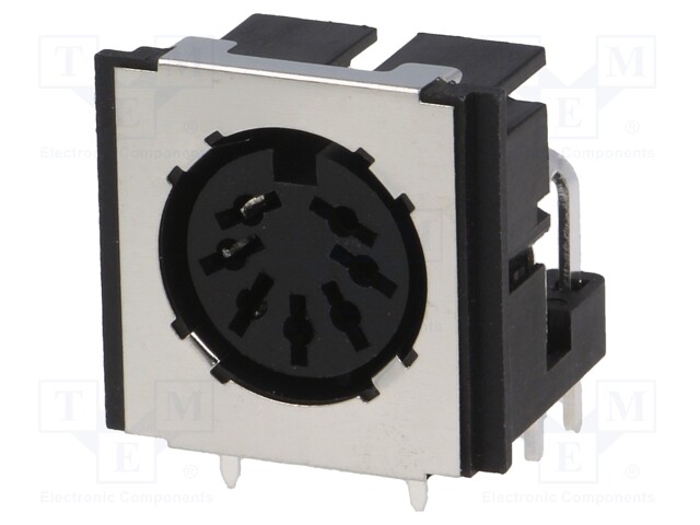 Socket; DIN; female; shielded; PIN: 7; Layout: 270°; angled 90°; THT