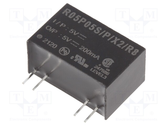 Converter: DC/DC; 1W; Uin: 4.5÷5.5V; Uout: 5VDC; Iout: 200mA; SIP7
