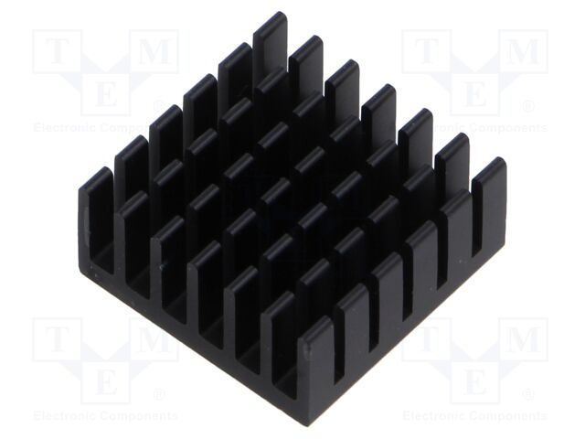 Heatsink: extruded; grilled; black; L: 20mm; W: 20mm; H: 9mm; anodized