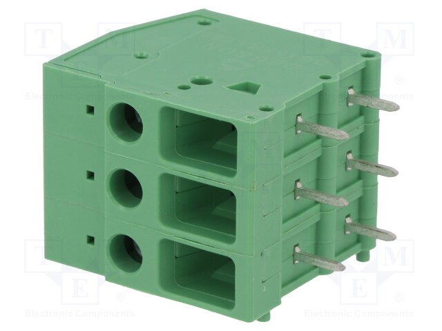 PCB terminal block; angled 90°; 7.62mm; ways: 3; on PCBs; 4mm2