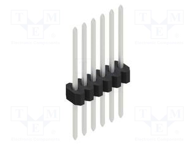 Connector: pin strips; pin header; male; PIN: 6; 1.27mm; THT; 1x6