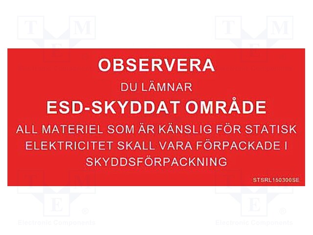 Information board; ESD,SE; 150x300mm; red