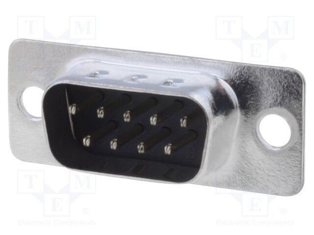 D-Sub; PIN: 9; socket; male; straight; THT; gold-plated