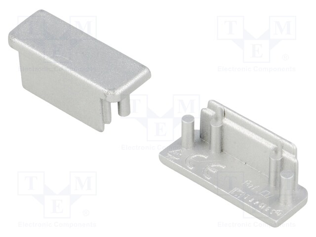 Cap for LED profiles; silver; ABS; Application: SURFACE14