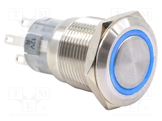 Switch: vandal resistant; SPDT; 2A/24VDC; IP67; ON-ON; blue; 2.8VDC