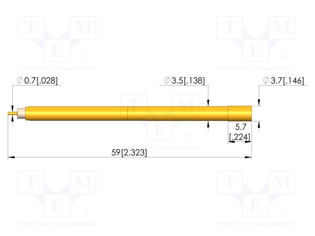 Test probe socket; gold-plated; Flange height: 5.7mm