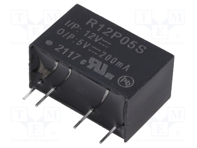 Converter: DC/DC; 1W; Uin: 10.8÷13.2V; Uout: 5VDC; Iout: 200mA; SIP7