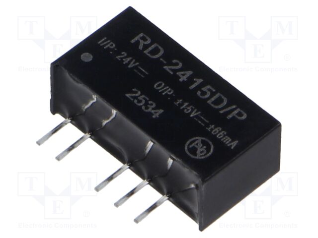 Converter: DC/DC; 2W; Uin: 21.6÷26.4V; Uout: 15VDC; Uout2: -15VDC