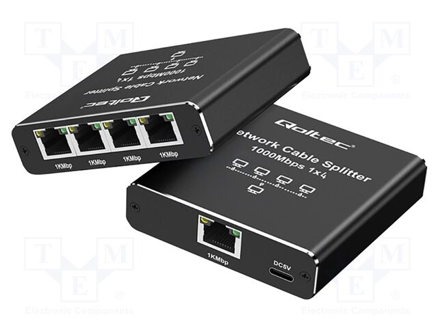 Switch Ethernet; PnP; black; Kit: USB A-USB C cable; 100m