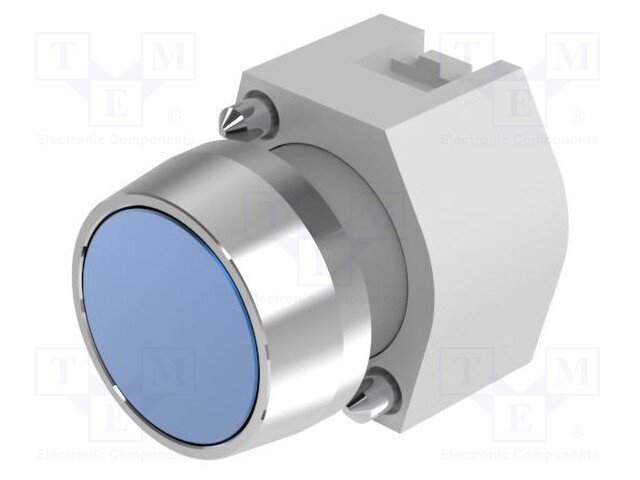Switch: push-button; 22mm; Stabl.pos: 1; blue; none; IP65; flat