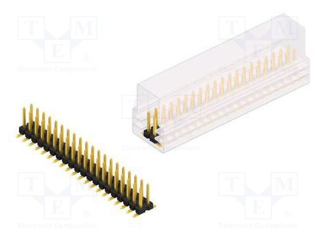 Connector: pin strips; pin header; male; PIN: 40; 2.54mm; SMT; 2x20