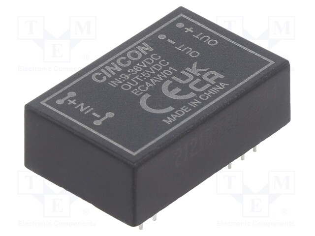Converter: DC/DC; 3.3/6W; Uin: 9÷36V; 5VDC; Iout: 1000mA; 12.5g