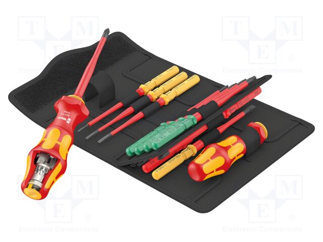 Kit: screwdrivers; insulated,slim; 1kVAC; case; 16pcs.