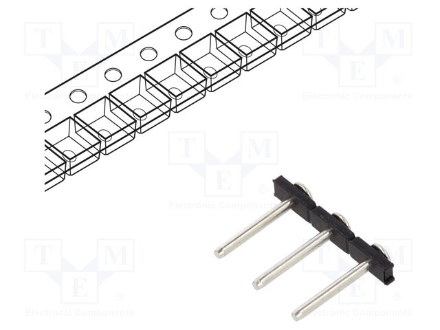 Connector: pin strips; pin header; PIN: 3; SMT; 7A; 300V; straight