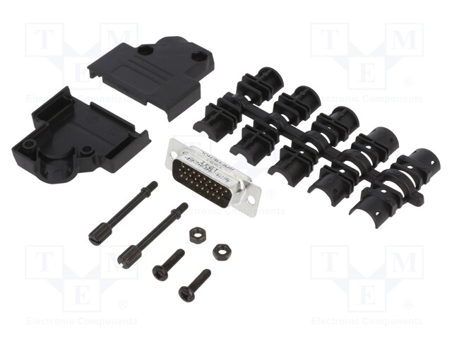 D-Sub HD; PIN: 26; male; unshielded; angled 45°; soldering; UNC4-40