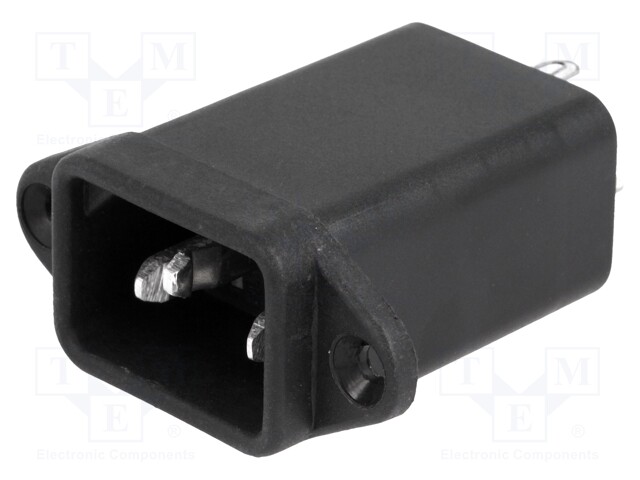 Connector: AC supply; socket; male; 4A; 250VAC; IEC 60320; -25÷85°C
