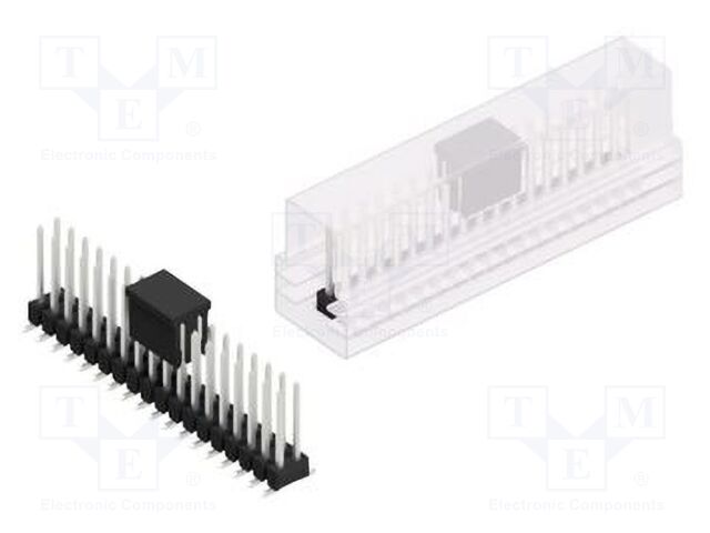 Connector: pin strips; pin header; male; PIN: 36; 2.54mm; SMT; 2x18