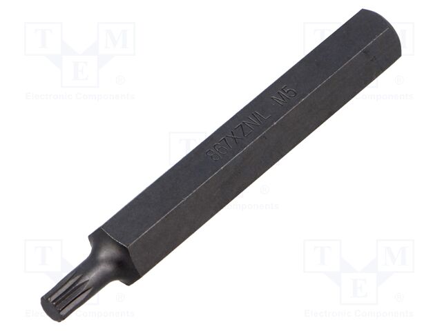 Screwdriver bit; spline (12-angles); XZN M5; Overall len: 75mm
