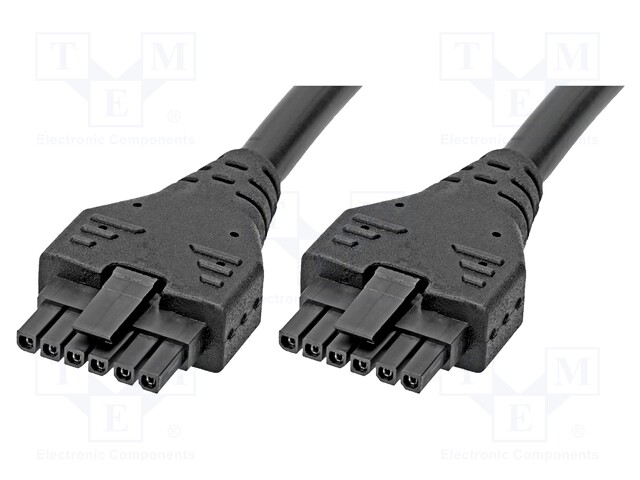 Cable: Micro-fit 3.0-Micro-fit 3.0; female; PIN: 6; Len: 1m; tinned