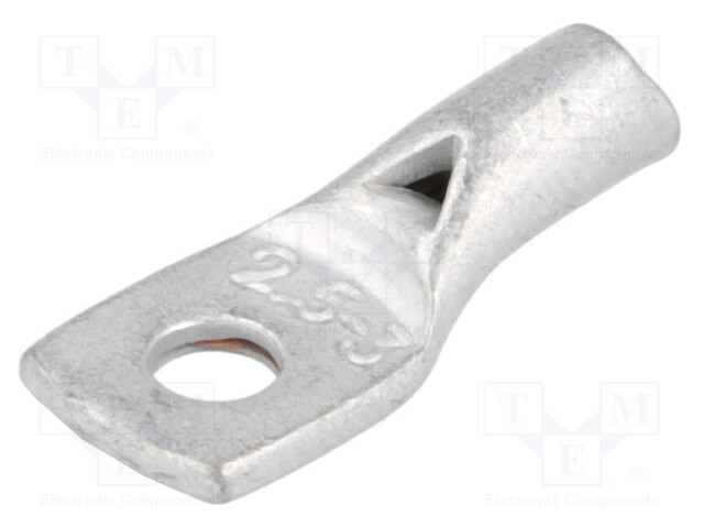 Ring tube terminal; M3; 2.5mm2; crimped; for cable; tinned; L: 16mm