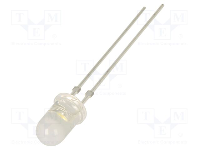 LED; white warm; 5mm; 4200mcd; 100°; Front: convex; 2.9VDC; round