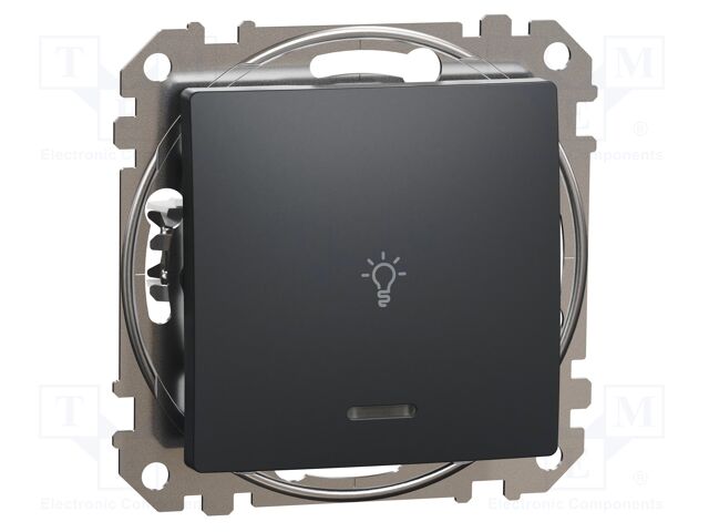 Momentary switch; Poles: 1; 250VAC; IP20; anthracite; monostable