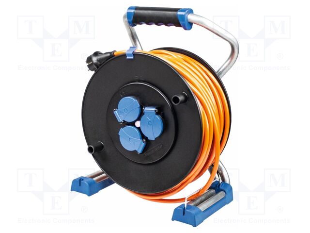Extension lead; 3G2.5mm2; Sockets: 3; PUR; orange; 40m; 16A; Xperts