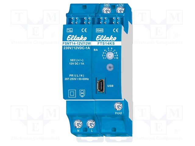 Interface; for DIN rail mounting; 12VDC; intelligent house
