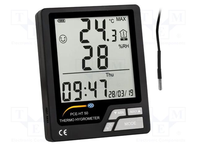 Thermo-hygrometer; -20÷60°C; 20÷99%RH; Accur: ±1°C; 0.1°C; 1%RH