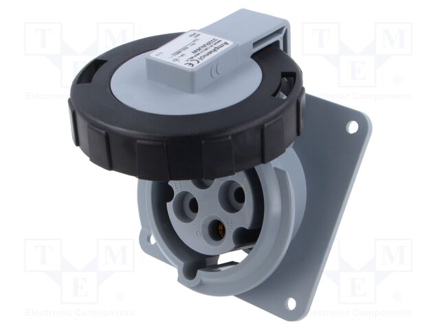 Connector: AC supply 3-phase; socket; female; angled; -25÷40°C