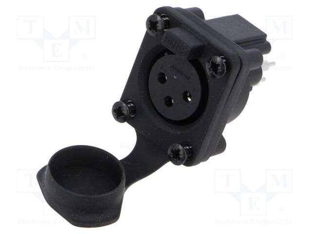 Connector: XLR; socket; female; AXS; 15A; 133V; PIN: 3; IP65; THT