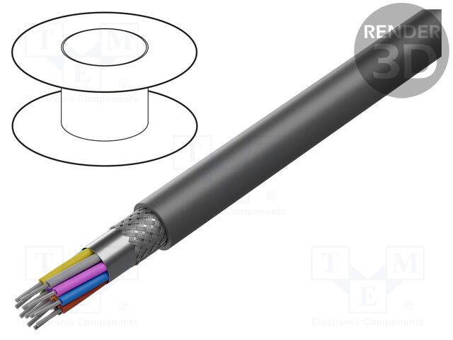 Wire; EcoFlex®; 18x18AWG; MPPE; dark grey; 600V; halogen free; 305m