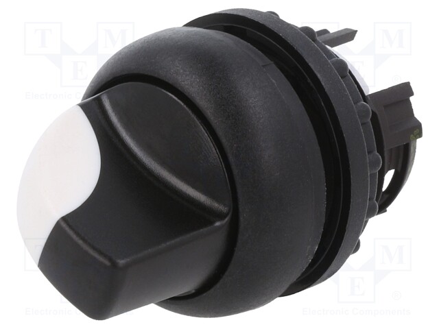 Switch: rotary; Stabl.pos: 1; 22mm; white-black; Illumin: none; IP66