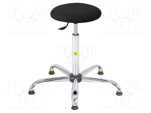 Stool; ESD; Seat dim: Ø370mm; 555÷805mm; Rsurf: 0.1÷1MΩ
