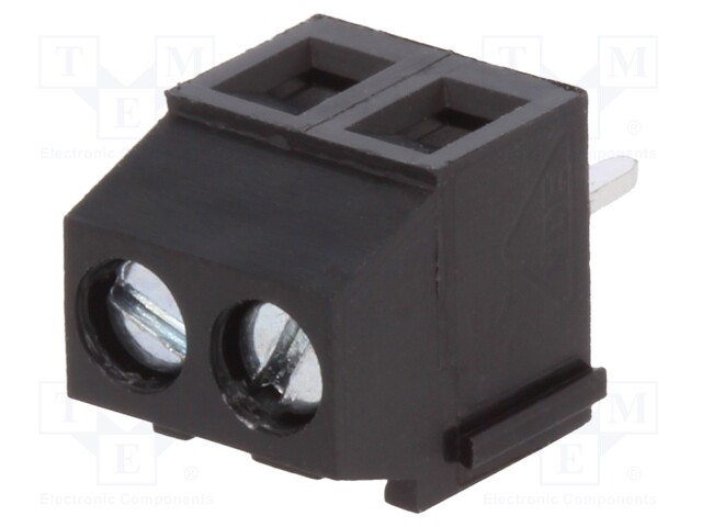 PCB terminal block; angled 90°; 3.5mm; ways: 2; on PCBs; 1.5mm2