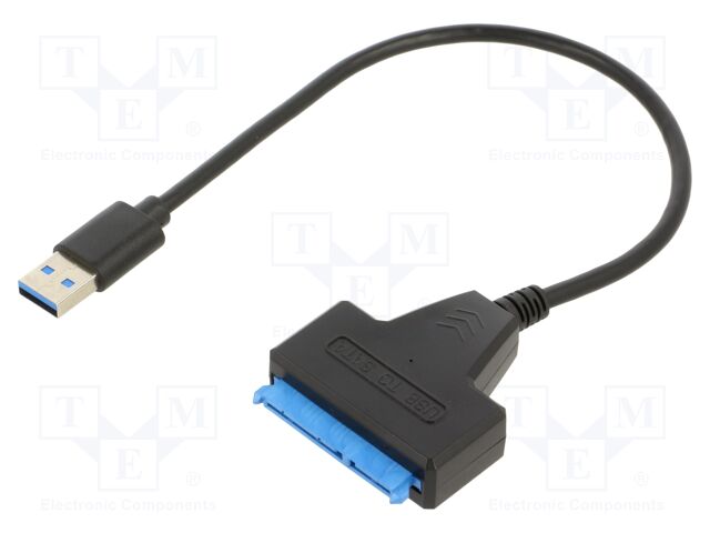 USB to SATA adapter; PnP; SATA 22pin female,USB A plug; 0.3m