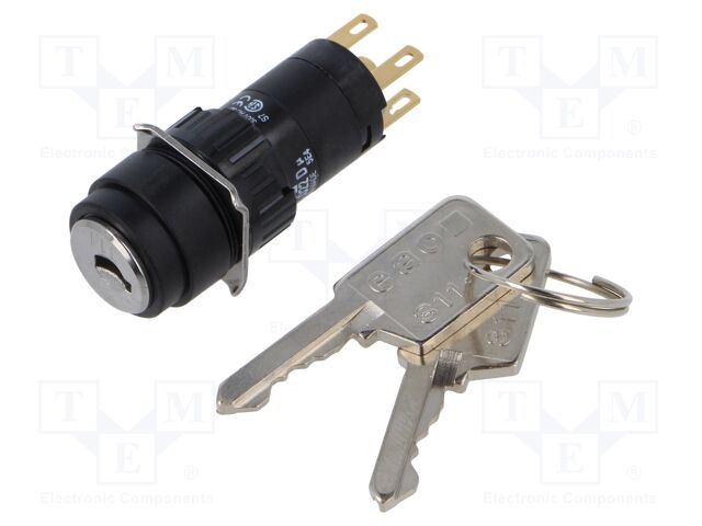 Switch: rotary with key; 16mm; Stabl.pos: 2; NC + NO; Pos: 2; 51