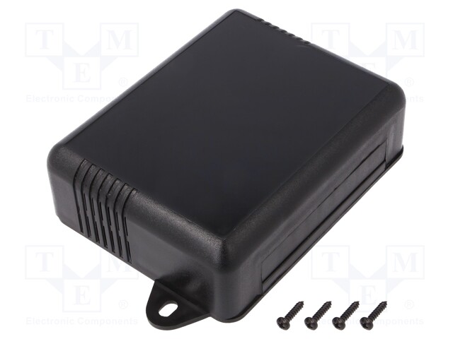 Enclosure: wall mounting; X: 90mm; Y: 115mm; Z: 37mm; ABS; black