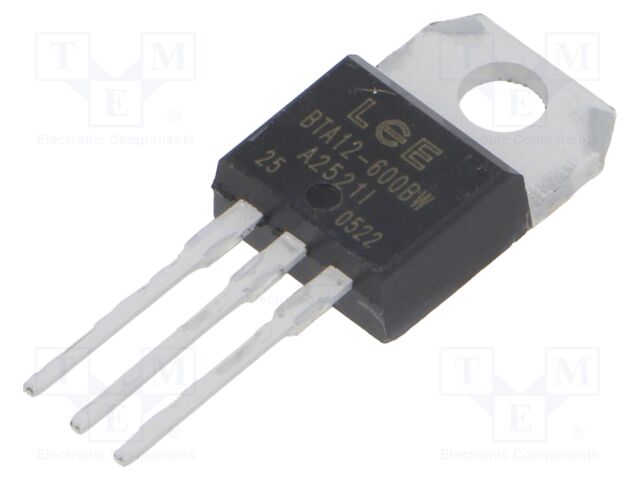 Triac; 600V; 12A; TO220AB; Igt: 50mA; Ufmax: 1.55V